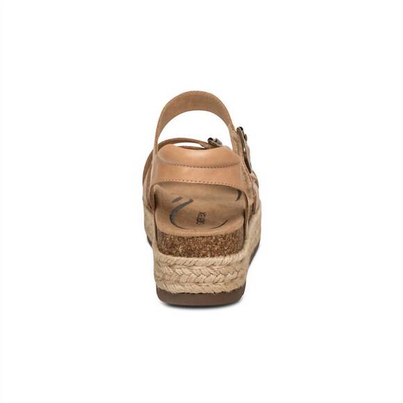 NEW AETREX women's paula platform sandals in camel - Picture 6 of 6